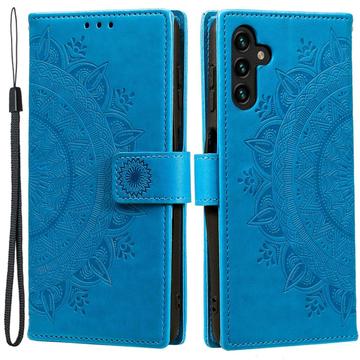 Samsung Galaxy A54 5G Mandala Serie Wallet Hülle - Blau