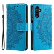 Samsung Galaxy A34 5G Mandala Serie Wallet Hülle - Blue