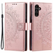 Samsung Galaxy A34 5G Mandala Serie Wallet Hülle - Roségold