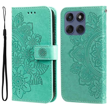 Motorola Edge 60 Fusion Mandala Serie Wallet Hülle - Grün