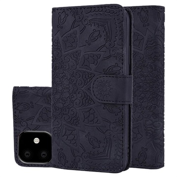 Mandala Serie iPhone 11 Wallet Schutzhülle - Schwarz