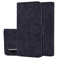 Mandala Serie Samsung Galaxy A50 Wallet Hülle - Schwarz