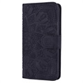 Mandala Serie Samsung Galaxy A50 Wallet Hülle - Schwarz