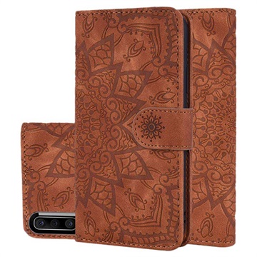 Mandala Serie Samsung Galaxy A50 Wallet Hülle - Braun