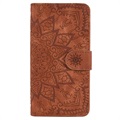 Mandala Serie Samsung Galaxy A50 Wallet Hülle - Braun