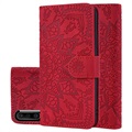 Mandala Serie Samsung Galaxy A50 Wallet Hülle - Rot