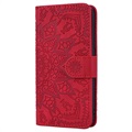 Mandala Serie Samsung Galaxy A50 Wallet Hülle - Rot