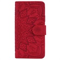 Mandala Serie Samsung Galaxy A50 Wallet Hülle - Rot