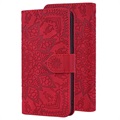 Mandala Serie Samsung Galaxy A50 Wallet Hülle - Rot