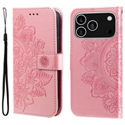 iPhone 17 Pro Mandala Serie Wallet Hülle - Rosa