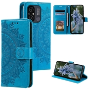 Xiaomi Redmi 12C Mandala Serie Wallet Schutzhülle - Blau