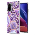 Marble Pattern Galvanisierte IMD Xiaomi Mi 11i/Poco F3 TPU-Hülle - Purpur