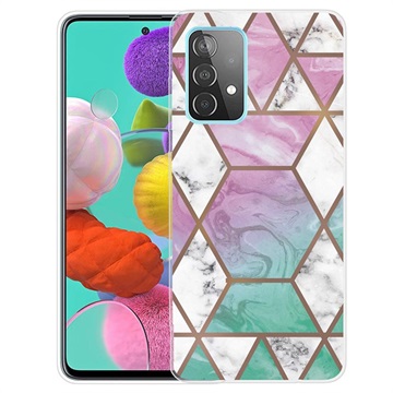 Marble Pattern Samsung Galaxy A32 (4G) TPU Hülle - Rosa / Zyan