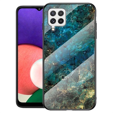 Marble Series Samsung Galaxy A22 4G Panzerglas Hülle - Grün