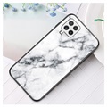 Marble Series Samsung Galaxy A22 4G Panzerglas Hülle - Weiß