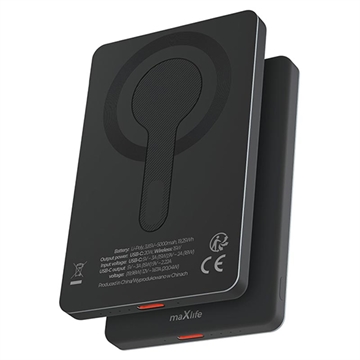 Maxlife MXPB-05 10000mAh Magnetische kabellose Powerbank - 15W - Schwarz