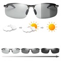 Photochrome Polarisierte Herren-Sonnenbrille mit Metallrahmen - Schwarz