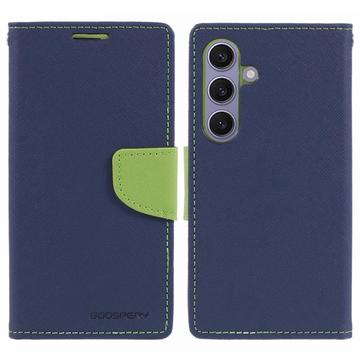 Mercury Goospery Fancy Diary Samsung Galaxy S24 Wallet Hülle - Blau