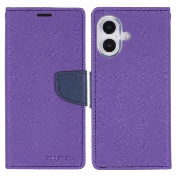 iPhone 16 Mercury Goospery Fancy Diary Wallet Hülle - Purpur