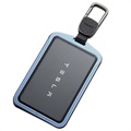 Tesla-Schlüsselkartenhalter aus Metall mit Karabiner - Blau