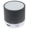Mini Bluetooth Lautsprecher mit Mikrofon & LED-Licht A9 - Cracked Schwarz