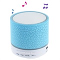 Mini Bluetooth Lautsprecher mit Mikrofon & LED-Licht A9 - Cracked Blau