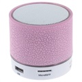 Mini Bluetooth Lautsprecher mit Mikrofon & LED-Licht A9 - Cracked Rosa