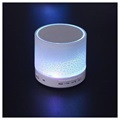 Mini Bluetooth Lautsprecher mit Mikrofon & LED-Licht A9 - Cracked Weiß