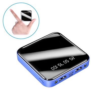 Mini Schnell Powerbank 10000mAh - 2x USB - Blau