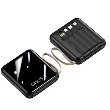 Mini Powerbank 20000mAh - 2x USB, Lightning, USB-C, MicroUSB - Schwarz