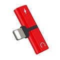 Mini T-Shape 2-in-1 Lightning Adapter - iPhone XS Max/XS/XR - Rot