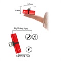 Mini T-Shape 2-in-1 Lightning Adapter - iPhone XS Max/XS/XR - Rot