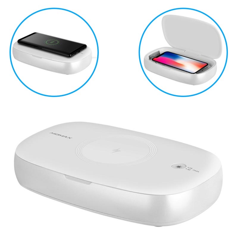 Lacmisc UV Sterilisator Handy UV-Licht mit kabelloser Ladefunktion Haushaltssterilisator Box UV Handy Sterilisator Aromatherapie Funktionsdesinfektionsger/ät f/ür iPhone Android Uhren