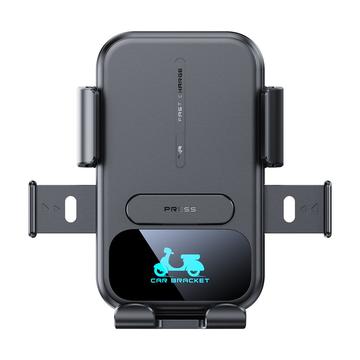 Motorrad-Telefonhalterung/Drahtlos-Ladegerät - 15W - Schwarz
