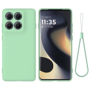 Motorola Edge (2025) Liquid Silikonhülle mit Handschlaufe - Grün