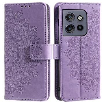 Motorola Edge 50 Neo Mandala Serie Wallet Hülle - Purpur
