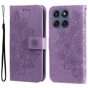 Motorola Edge 60 Fusion Mandala Serie Wallet Hülle - Purpur
