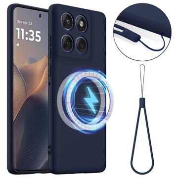 Motorola Edge 60 Pro Liquid Silikonhülle - MagSafe-kompatibel - Dunkel Blau