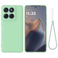 Motorola Edge 60 Pro Liquid Silikonhülle mit Handschlaufe - Grün