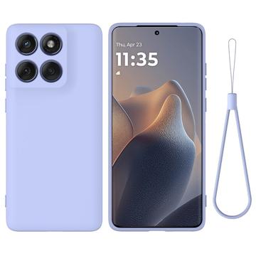 Motorola Edge 60 Pro Liquid Silikonhülle mit Handschlaufe - Purpur