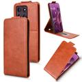 Motorola Edge 60 Pro Vertikal Flip Hülle mit Ständer - Braun