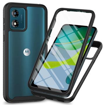 Motorola Moto E13 360 Schutz Hülle - Schwarz / Durchsichtig