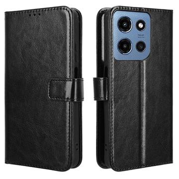 Motorola Moto G (2025) Wallet Schutzhülle mit Magnetverschluss - Schwarz