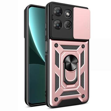 Motorola Moto G Power (2025) Drehring-Hybrid Hülle mit Kameraschutz - Rose Gold