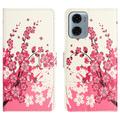 Motorola Moto G05/E15 Style Serie Wallet Hülle - Rosa Blumen