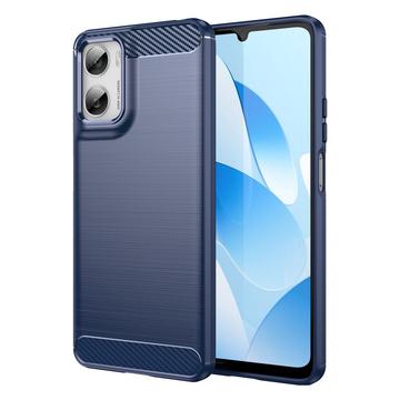 Motorola Moto G06/G06 Power Gebürstete TPU Hülle - Karbonfaser - blau