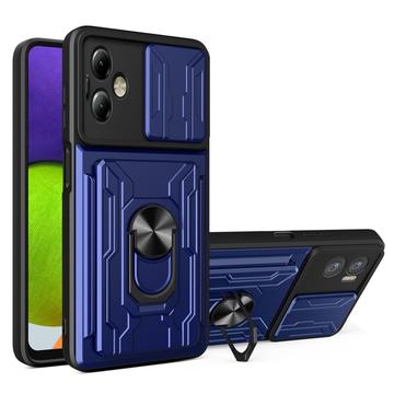 Motorola Moto G14 Drehring-Hybrid Hülle mit Kameraschutz - Blau