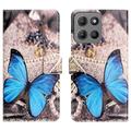 Motorola Moto G15/G15 Power Style Serie Wallet Hülle - Blau Schmetterling