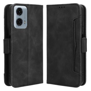 Motorola Moto G34 Wallet Hülle mit Kartenhalter - Schwarz