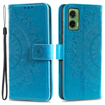 Motorola Moto G35 Mandala Serie Wallet Hülle - Blau